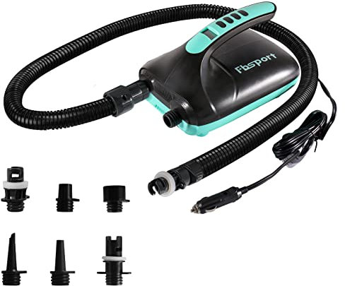 Inflador Electrico Paddle Surf, Bomba de Aire Eléctrica Portatil 20PSI, 12V DC Hinchador con Función de Apagado Automático y LCD, Inflado y Desinflado 2 en 1, para Kayak Colchón de Aire Tienda y Barco