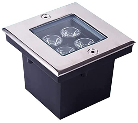 Faretti da Incasso A Pavimento Quadrato 4W Faretto Calpestabile LED Vetro Temperato Elevata Capacità di Carico IP67 Impermeabile For Esterno, Giardino, Terrazzo, Strada(Bianco caldo,110-220V)