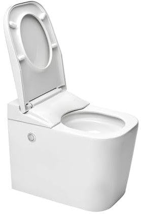 Stand WC mit Spülung, Toilette mit Soft-Close-Sitz, wasser­sparend 2,4–4 L, einfache Montage ohne Unterputz-Spülkasten – Swiss Aqua Technologies Modell Ultimax