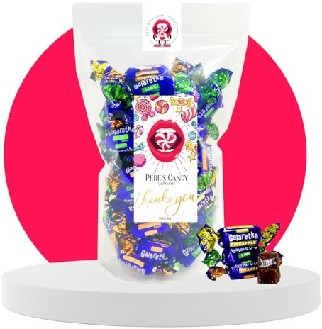 PERE’S CANDY - Tropic Gelee Pralinen 800g - Gelee Mix mit Orange, Limette und Ananasgeschmack in kakaohaltiger Fettglasur - Süßigkeiten Großpackung - Einzeln Verpackt - Ideal als Geschenk und Teilen