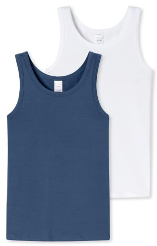 Schiesser Jungen 2 Pack Unterwäsche Unterhemd - 95/5 Organic Bio Baumwolle - Größe 140 bis 176