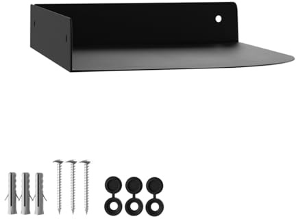 SOTECH Wand-Eckregal HOVER-XIII 200 x 150 x 30 mm schwarz Wandmontage | Schweberegal inkl. Befestigungsset für Bad Küche oder Wohnzimmer