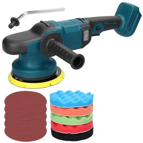 150mm Brushless Motor Cordless Orbital Sander Wood Grind Tool Electric Wood Metal Waxing Polishing Machine 6 Speed Adjustable Easy to Use