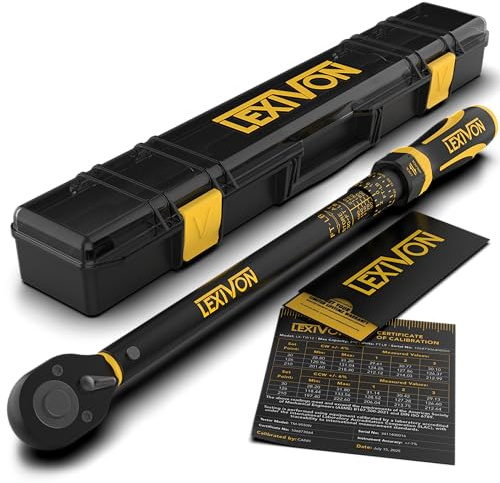 LEXIVON Torque Wrench, 1/2-Inch Drive, Dual Scale 30-210 FT-LB (40.7-284.7 N·m), Premium Rubber-Grip Handle, Deluxe Hybrid Case (LX-TW12)