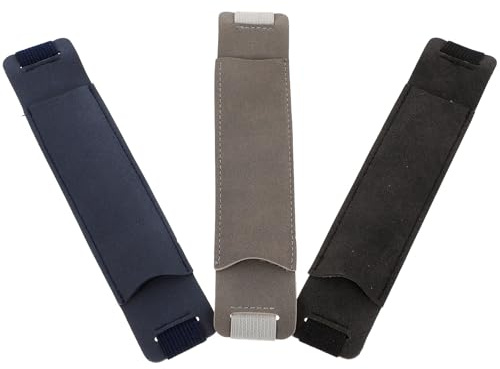 ULDIGI Notizbuch Stifthalter 3 Stück aus Dickem PU Leder mit Elastischem Band und Stiftclip Federmäppchen für Büro und Schule in Schwarz Grau und Dunkelblau