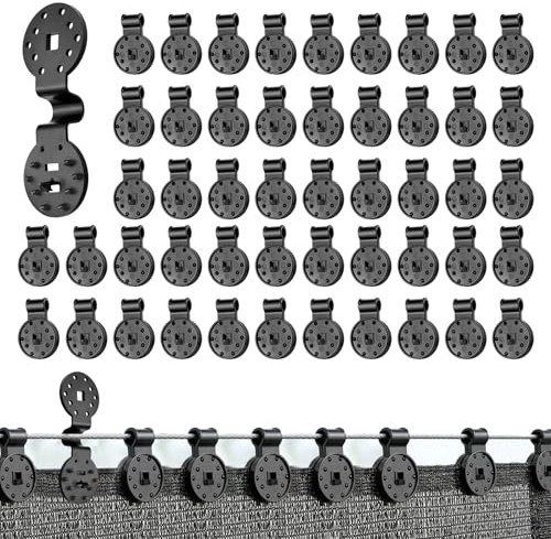 50 Piezas Clip de Red de Sombra, Clips de Plástico Ojal Enganches | Tela Protectora Clips De Fijación Mallas Ocultacion Redes de Jardín Especial Toldos Lonas Exterior Protección Solar Negro