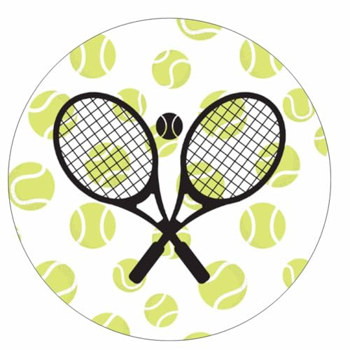Essbarer Tortenaufleger Tennisschläger 20 cm – Vegan & Glutenfrei – Oblatenpapier oder Zuckerpapier – Tortendeko Geburtstag, Tennis Party, Kuchen Deko (Zuckerpapier)