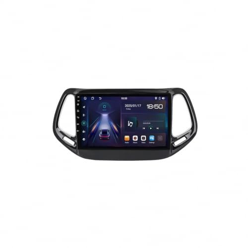 Car Radio per Jeep Compass 2017-2019 Android 15 9 Pollici Lettore Multimediale Wireless Carplay Android Auto Per, 4 Core 4G+64G