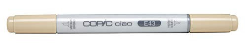 COPIC Ciao Marker Typ E - 43, Dull Ivory, vielseitiger Layoutmarker, mit einer mittelbreiten und einer Brush-Spitze