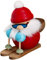 Seiffener Volkskunst | Kugelräucherfigur | Nikolaus 15 cm | Räuchermann | Räuchermännchen aus Seiffen | 19166 | läuft Ski