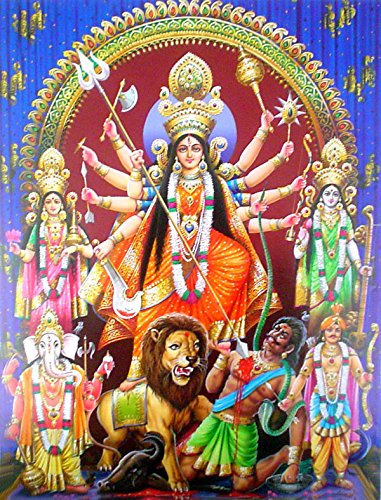 Crafts of India Goddess Durga Poster-Reprint on Paper-(20X16 inches)