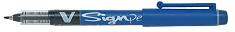 Pilot 301101203 V Sign Pen Liquid Ink 2.0 mm Tip - Blue - Pack of 12
