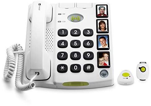 Doro Secure 347 Telefono Fisso per Anziani con Tasti Grandi con Foto e Telecomandi con Pulsante d'Emergenza Wireless