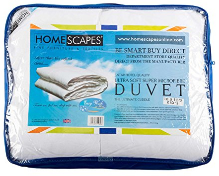 Homescapes Warme Kinderdecke, Ganzjahres-Bettdecke 120x150 cm, Stepp-Bettdecke wie Daunen aus Super-Mikrofaser, Bettdecke Kinder mit 450 GSM Füllung, Wärmeklasse 3, Oeko-TEX Standard 100