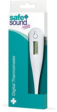 Safe + Sound Digital Thermometer for Adults, Children and Babies Oral, Underarm or Rectal Temperature Readings. Batteries Supplied.