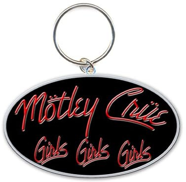Motley Crue Girls Girls Girls Enamel Keyring (One Size) (Black/Red/Silver)