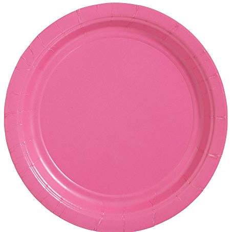 amscan Juego de platos desechables para fiestas, 23 cm, 50 unidades, color rosa