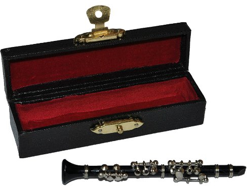 alles-meine.de GmbH Klarinette mit Kasten - Metall Miniatur Maßstab 1:12 - Puppenhaus Flöte - Musikinstrument Musik Instrument Flöten Orchester
