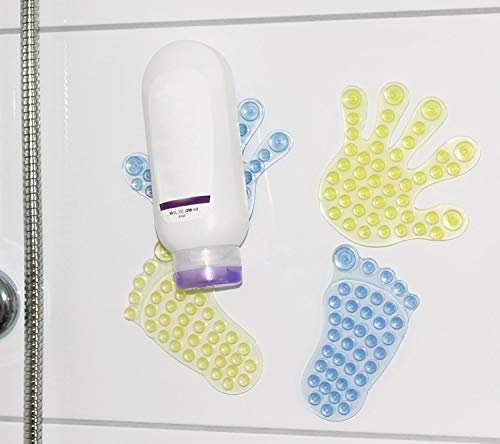 Duschgelhalter Hand und Fuß Saugnapf Shampoohalter Duschablage Dusche Küche, Herstellernummer:SCH14965blaugelb, Farbe:gelb/blau Hand und Fuß, Set:4er Set
