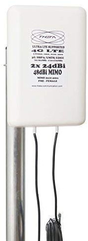 Theta Communication 48dbi Direccional Antena Banda Ancha Móvil DLINK Amplificador de 2X 10 Metros Super Pérdida Baja Cable SMA ZTE 4g dwr-921 dwr-923 dwr-956 MF283 MF283+ MF28D MULTIBANDA Blanco