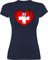 Shirt Damen - Fußball EM WM - Schweiz Vintage Herz - L - Navy Blau - fußballtrikot Europameisterschaft Schweizer Tshirt wm-Shirts Fussball Kreuz t-Shirt fußballtrikots fu Ball Shirts em-Shirt