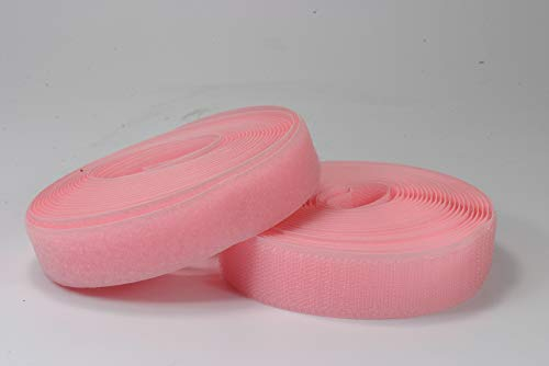 ggm 5m Farbiges Klettband zum Aufnähen (Haken und Flausch) rosa