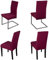 Staboos Stuhlhussen 4er Set - Hochwertige und elastische Stuhlhussen für Swingstühle - Pflegeleichte Stuhlbezüge & Hussen für Stühle - Perfekter Stuhlbezug 4er Set - ÖKO TEX Zertifiziert - Dunkelrot