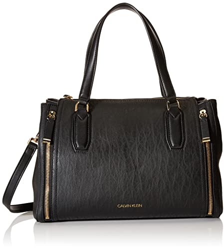 Calvin Klein Damen Bubble Lamb Novelty Organization Satchel Schulranzen, Schwarz/Gold