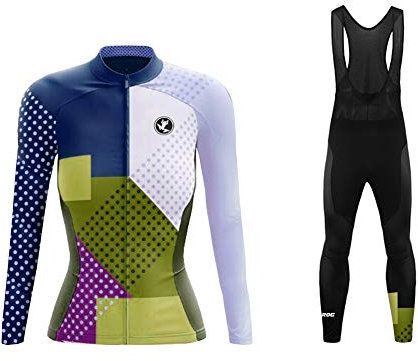 UGLY FROG Invierno Thermo Fleece Ciclismo Ropa Maillot Mujer Jersey+Pantalones Largos Culote de Ciclismo Conjunto Entretiempo para Deportes al Aire Lib