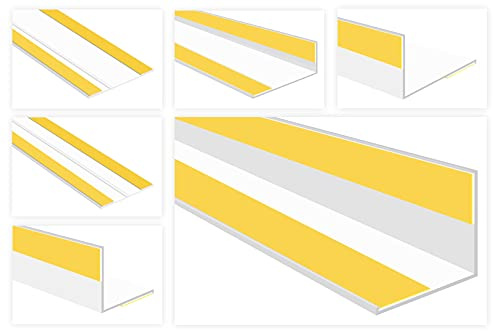 HEXIM Fenster/PVC Sonderprofile - Kunststoffleisten bis zu 240mm Breite mit Knickwinkel oder Kleberillen, wahlweise selbstklebend - 2 Meter HJ 135(100x3mm)