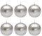 Ebersbacher Kerzenfabrik GmbH Kugelkerzen Silber lackiert, 6 Stück, Größe ca. Ø 80 mm, einzeln in Folie, runde Kerze Weihnachtskerze Adventskerze