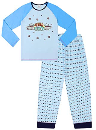 Friends Pyjama Central Perk pour filles Café série TV Kids Pyjama Bleu - Bleu - 12-13 ans