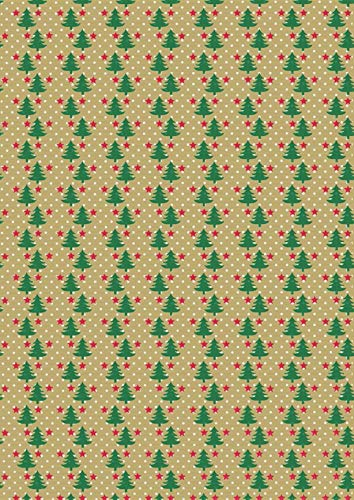 Geschenkpapier Weihnachtspapier Kraft Weihnachtsbäume - Breite 250cm - 250m lang - K491420-10-70-250