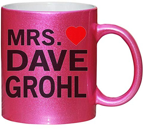 Mrs Dave Grohl Fan Novelty Funny Mug Pink Glitter