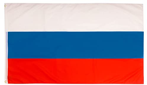 Aricona Bandiera Russia 90x150cm – russa – resistente alle intemperie - con occhielli in ottone - 100% poliestere - cuciture doppie robuste e colori vivaci – ideale per gli amanti delle bandiere
