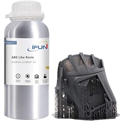 IFUN ABS Resin 3D Drucker, UV 405nm Rapid Photopolymer Resin, für LCD DLP Resin 3D Drucker Schwarz 500ml