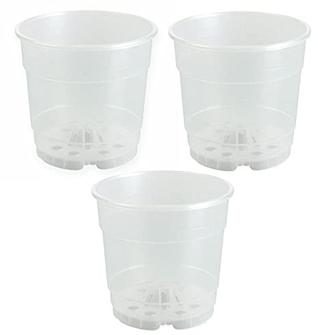 Orchideentopf Pflanztopf für Orchideen Kunststofftopf Blumentopf Untertopf Ø14,5 cm. 1, 3, 4 Stück Set (3)