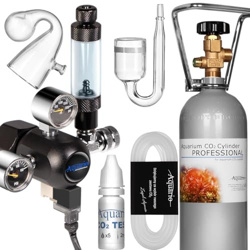 Aquario Professional 2.0 - Komplettes CO2-Set mit Elektroventil und 2L Flasche für Aquaristik: Präzisionsdosierung, Hochwertiger Diffusor, Einfache Installation