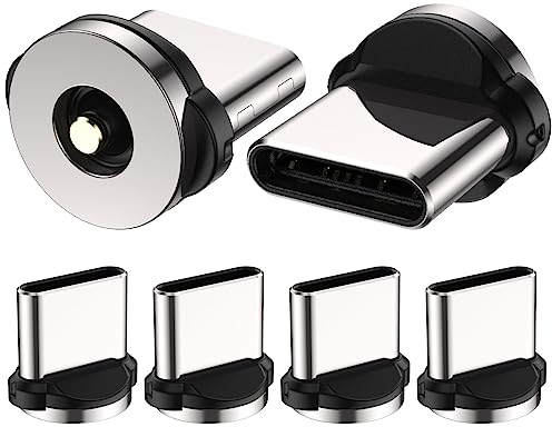AUFU 1Pin USB C Magnet Stecker [6 Stück] Typ C Magnet Adapter Magnet Ladekabel 1.0 Magnetischerkopf Staubschutz Verbinder für Ladeanschluss Magnetisches Stecker für Magnetisches Ladekabel