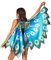 Boland 52876 - Pfau-Flügel, Größe 155 x 115 cm, Blau-Türkis-Gold, Feder-Motiv, Kostüm, Karneval, Mottoparty