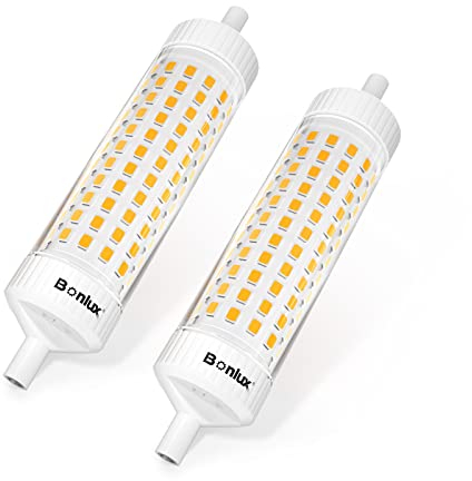 Bonlux 20W R7s 118mm Dimmable Ampoule LED linéaire Blanc Chaud 2700K J118 T3 led 2000lm équivaut à 200W ampoule halogène AC220-240V pour l’éclairage dans salon, maison, hôtel, etc (2pcs)