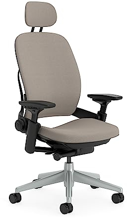 Steelcase Leap Ergonomischer Bürostuhl mit LiveBack Lumbalstütze, flexibler Rückenlehne, anpassbarer Kopfstütze Trüffel, 62 X 68 X 117