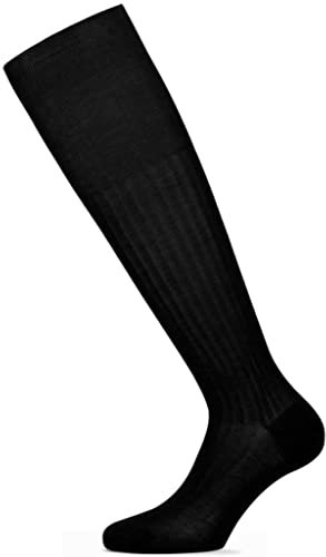 Infinity 6 PAIA Calze Lunghe Uomo Sanitaria in Pregiato Cotone Filo Di Scozia 100% Relax Riposanti Elasticizzate Professionali (39-42, Nero)