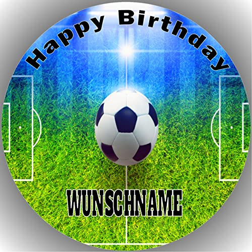 KTD Fondant Tortenaufleger Tortenbild Geburtstag kompatibel mit Fußball personalisiert K3