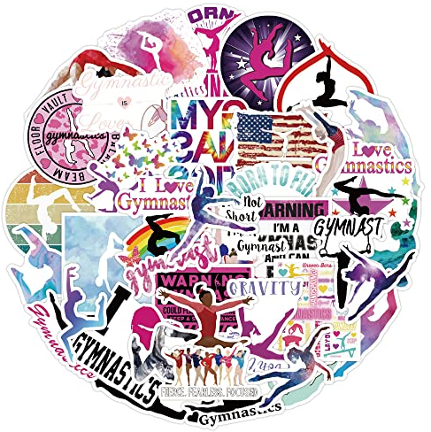 LYLSDSB Gymnastik Aufkleber Set 50 Stück Vinyl Sport Stiker für Wasserflaschen Skateboard Laptop Scrapbooking Gepäck Motorrad Fahrrad,Waterproof Aesthetics Graffiti Stickers für Kinder Adult Girl