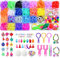 Loom Bands Set with Charms Beads, 29 Grids Loom Bands Starter Kit Storage Case for DIY Refill Bracelet Making Craft, X-mas Birthday Party Gift for Kids