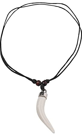 MERSADA Herren Schnur Halskette ethnischer (Amulett Zahn #2)