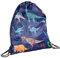PERLETTI Kinder Sportbeutel für Schuhe mit Pirat Dinosaurier - Turnbeutel Jungen Undurchlässig für Kindergarten Reisen Sport - Schuhbeutel Sportsack Blau Lichtblau mit - 39x31 cm (Dinosaurier)