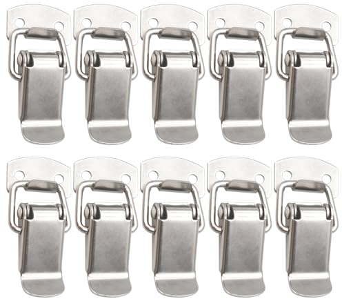 Zasjon 10 Pezzi Fermaglio a Molla Leva 47mm Chiusura a Molla con 40 Viti, Morsetto Piccolo Chiusure a Leva per Cassetta Degli Attrezzi, Cassetto, Armadietto, Scatole