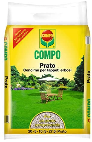 COMPO Prato, Concime per Tappeti Erbosi, Per una Nutrizione Completa di Prati Ornamentali e Sportivi, Per un Prato Sempreverde, 4 kg